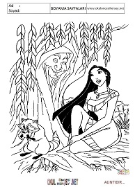 pocahontas boyama sayfaları